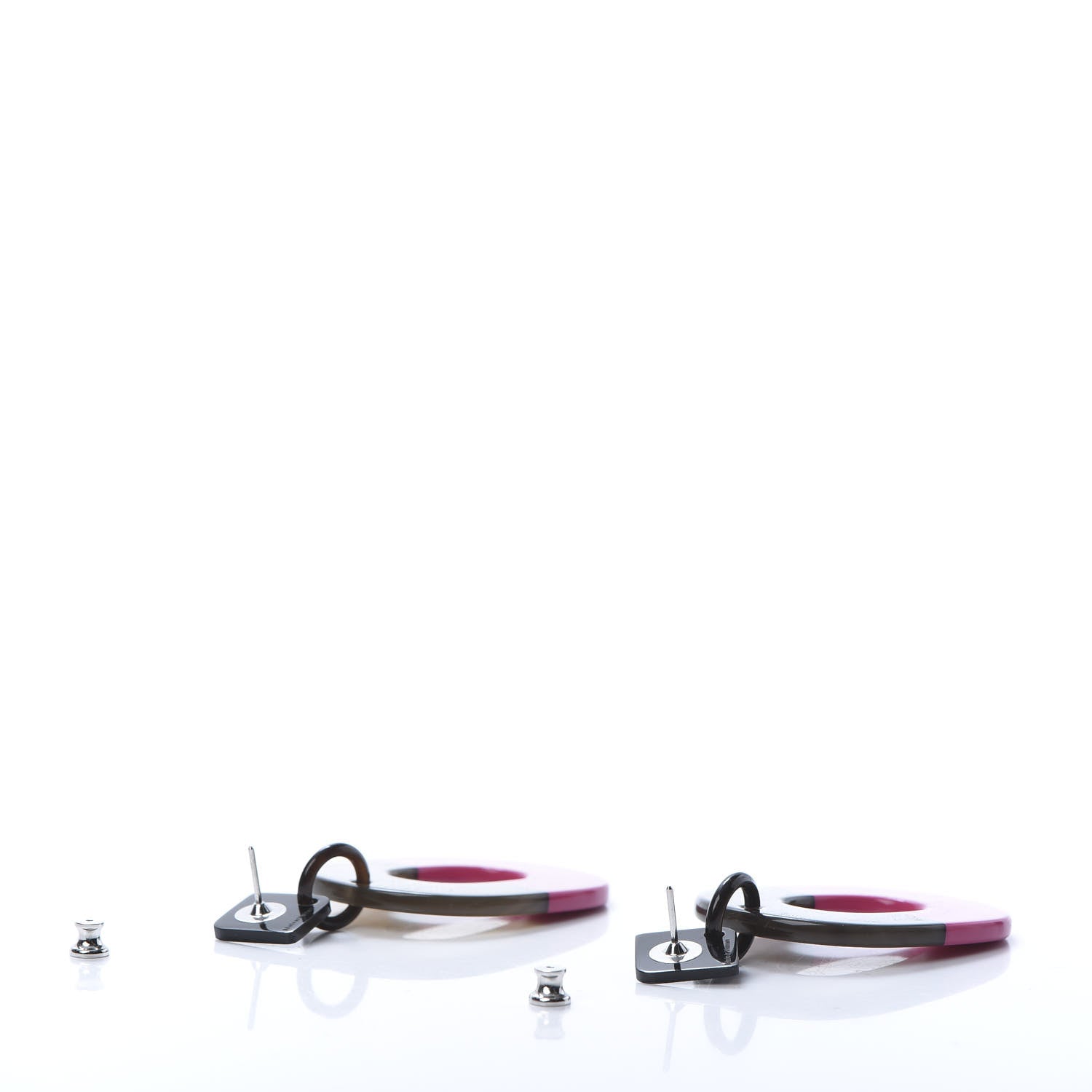 Hermes Buffalo Horn Isthme Earrings Fuchsia 3 of 5
