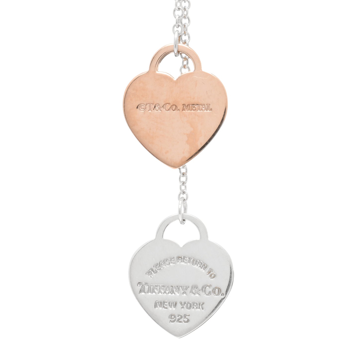 Sterling Silver Rubedo Heart Tag Drop Earrings
