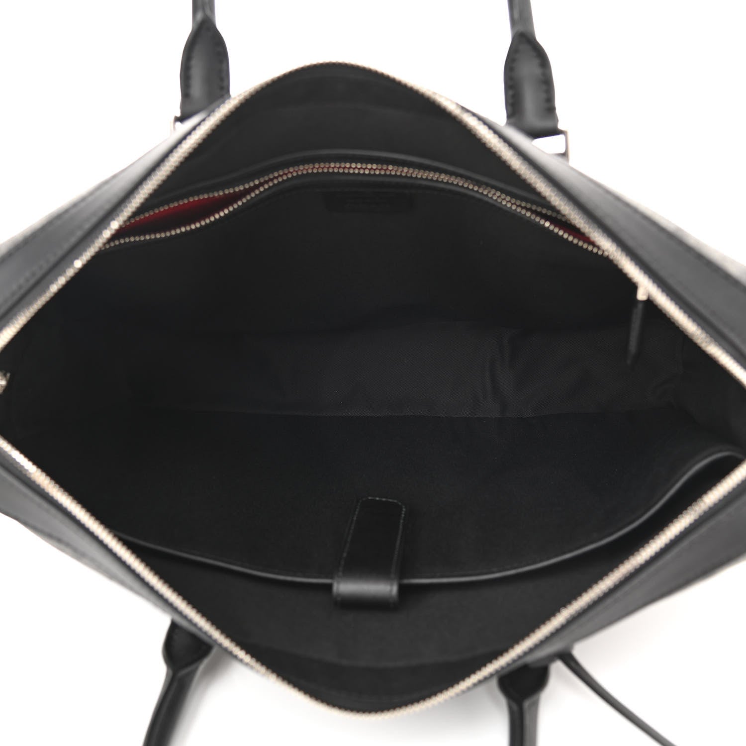 Salvatore Ferragamo Gancini Monogram Calfskin Briefcase Black Grey 7 of 9