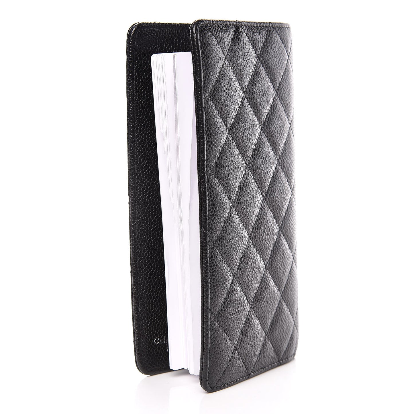 Caviar Quilted Medium Agenda Cover Black