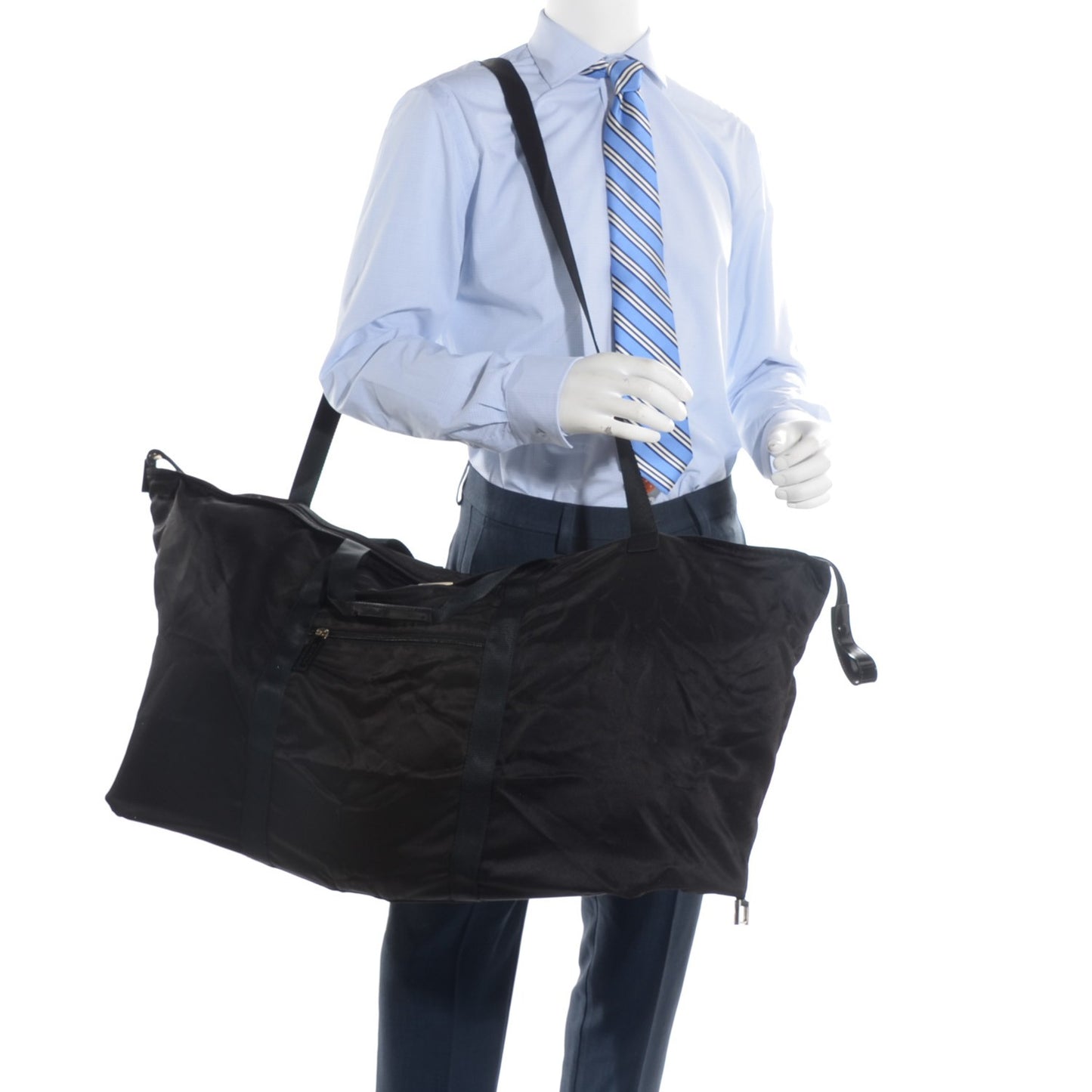 Nylon Large Collapsible Travel Tote Black