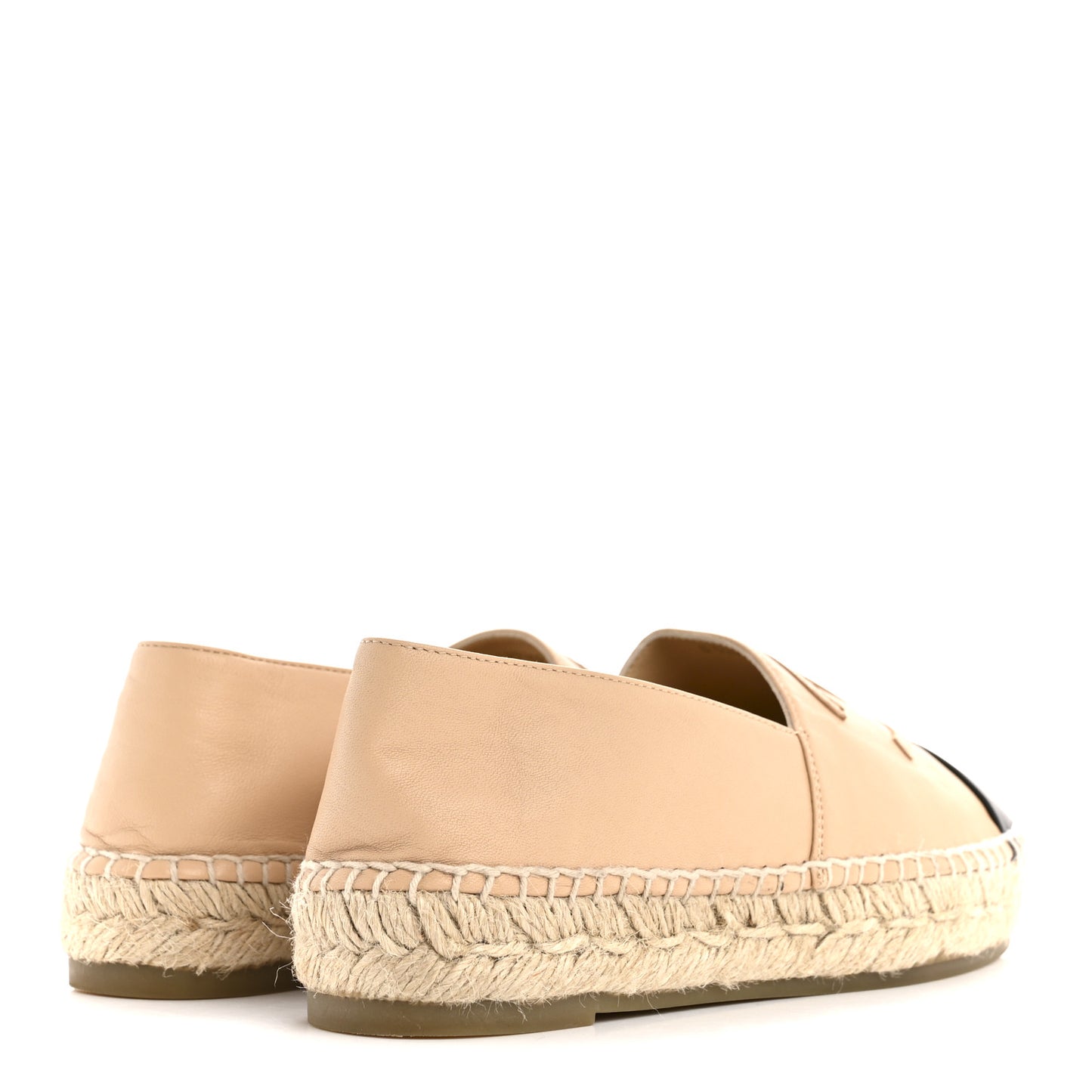 Lambskin CC Espadrilles 36 Beige Black