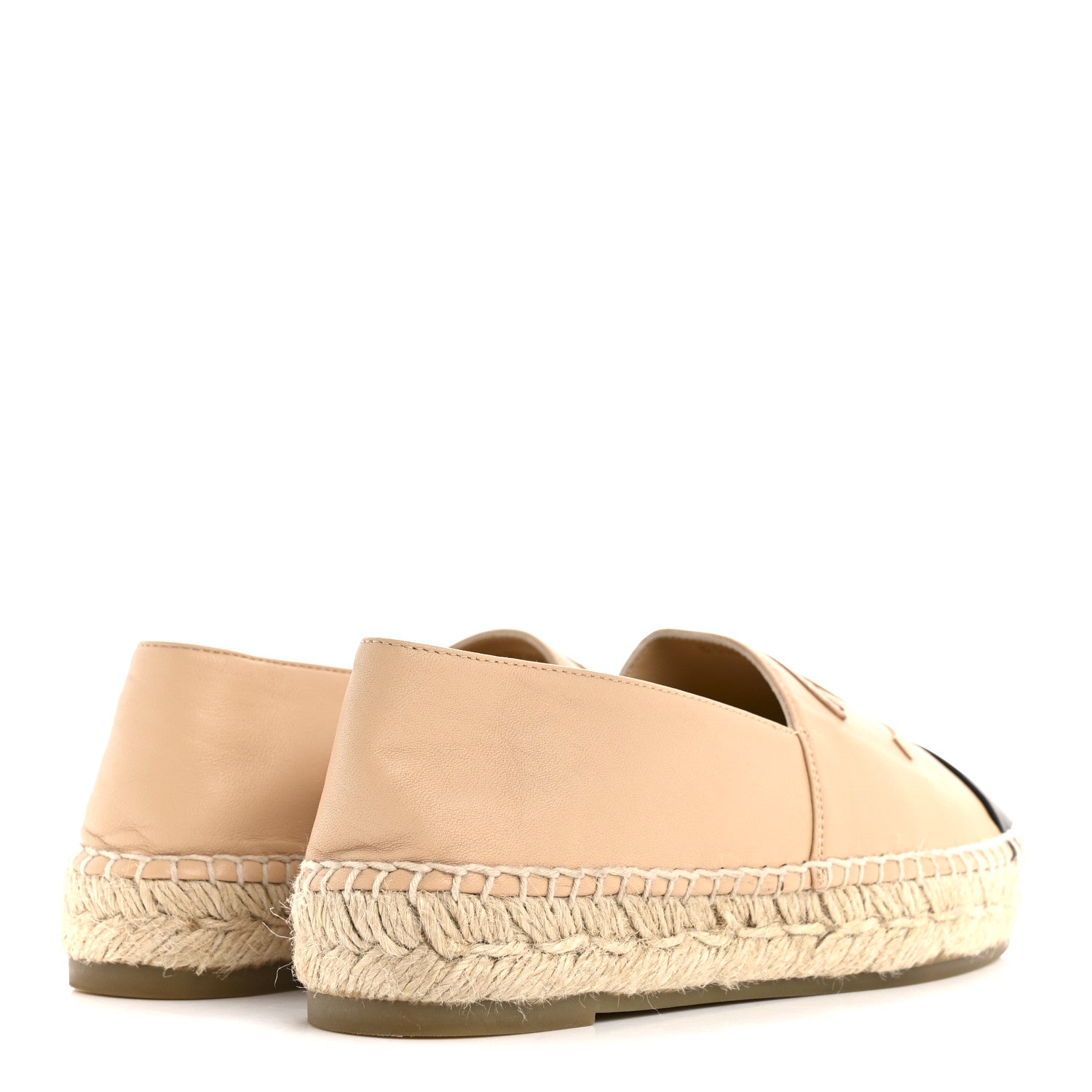 Chanel Lambskin CC Espadrilles 36 Beige Black 5 of 12