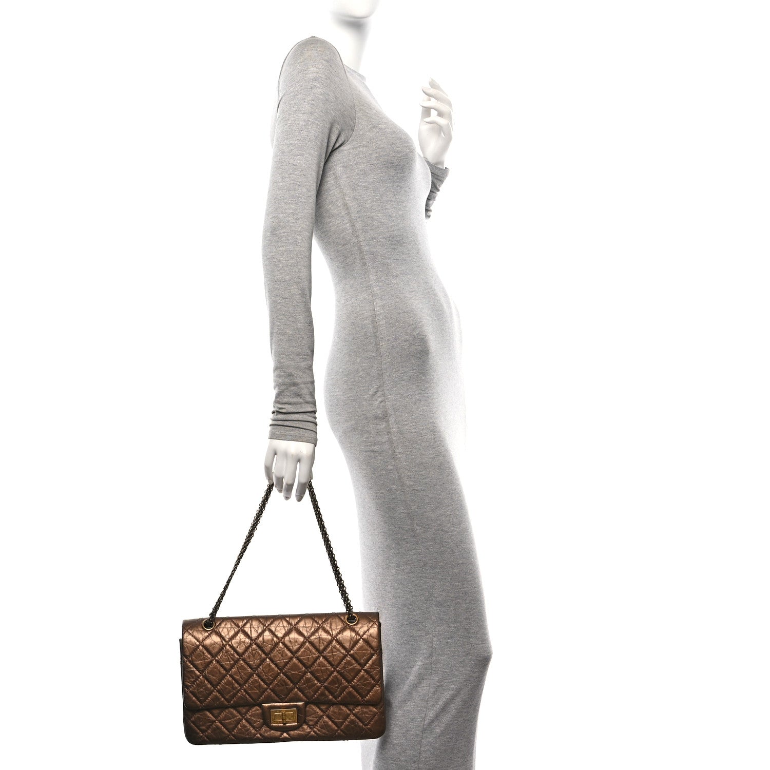 Chanel Metallic Aged Calfskin Quilted 2.55 Reissue 226 Flap Bronze 2 of 10