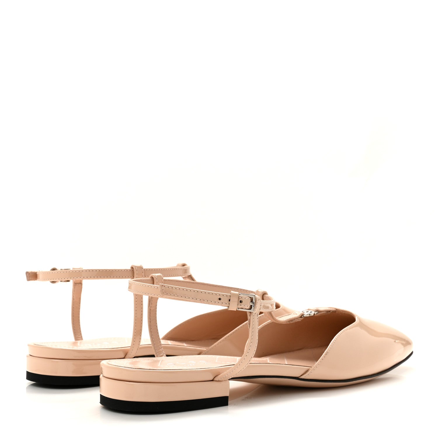 Gucci Patent Charlotte Petite GG Slingback Flats 36.5 Beige 5 of 9
