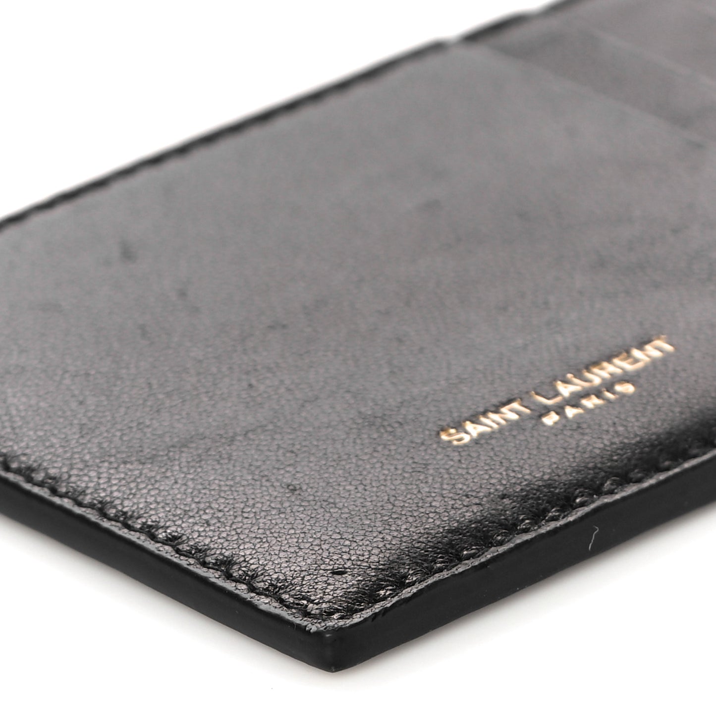 Calfskin 5 Fragments Zip Pouch Card Holder Black