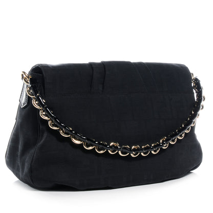 Fendi Zucca Enamel Mia Shoulder Flap Black 3 of 9