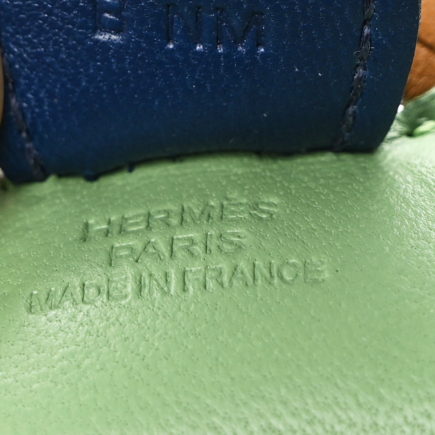 Hermes Milo Lambskin Grigri Rodeo Horse Bag Charm PM Vert Criquet Sesame Bleu De Malte 4 of 5