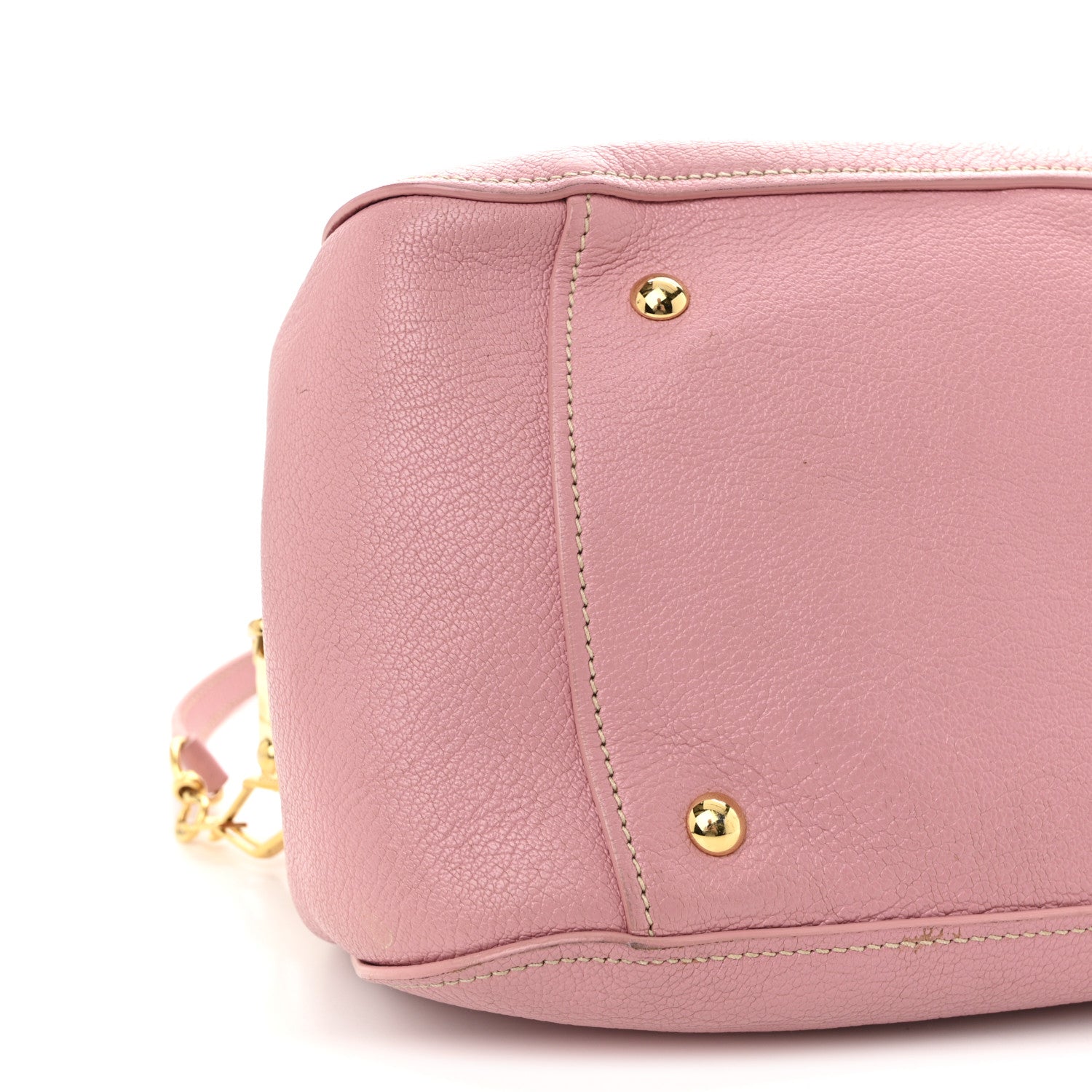 Miu Miu Goatskin Madras Bowling Bag Rosa 8 of 9