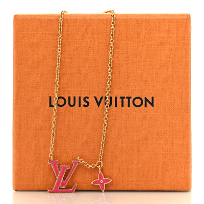 Louis Vuitton Enamel LV Iconic Necklace Gold Fuchsia 7 of 7