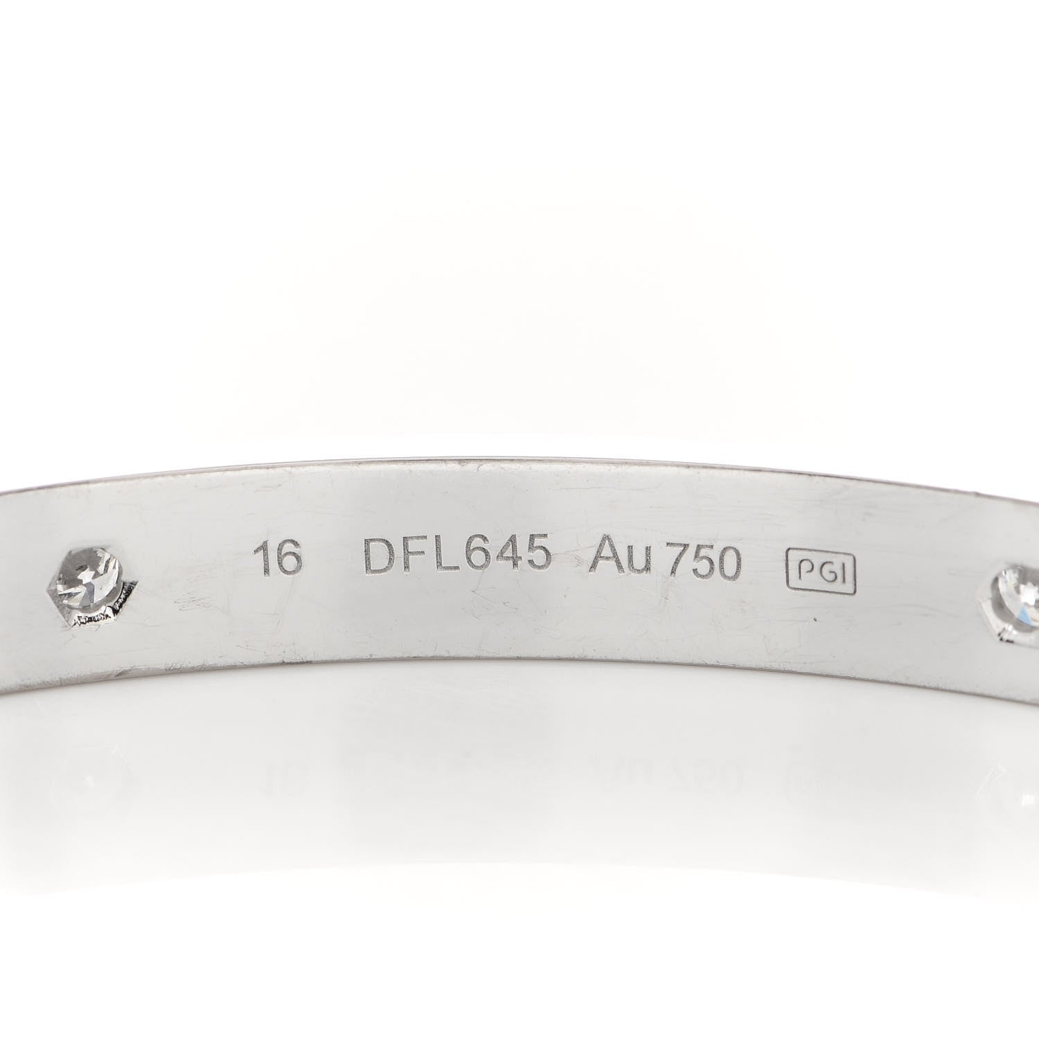 Cartier 18K White Gold 4 Diamond LOVE Bracelet 16 4 of 5