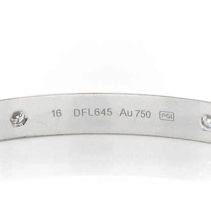 Cartier 18K White Gold 4 Diamond LOVE Bracelet 16 4 of 5