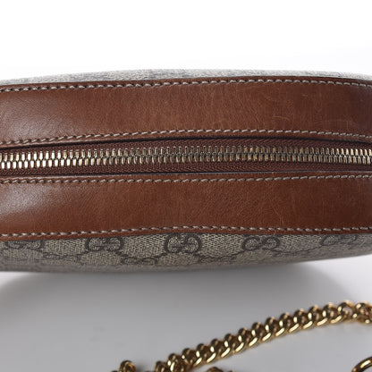 Gucci GG Supreme Monogram Cuoio Toscano Mini Chain Shoulder Bag Beige Ebony Cuir 10 of 10