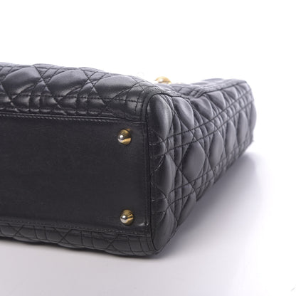 Christian Dior Lambskin Cannage Large Lady Dior Black 14 of 16
