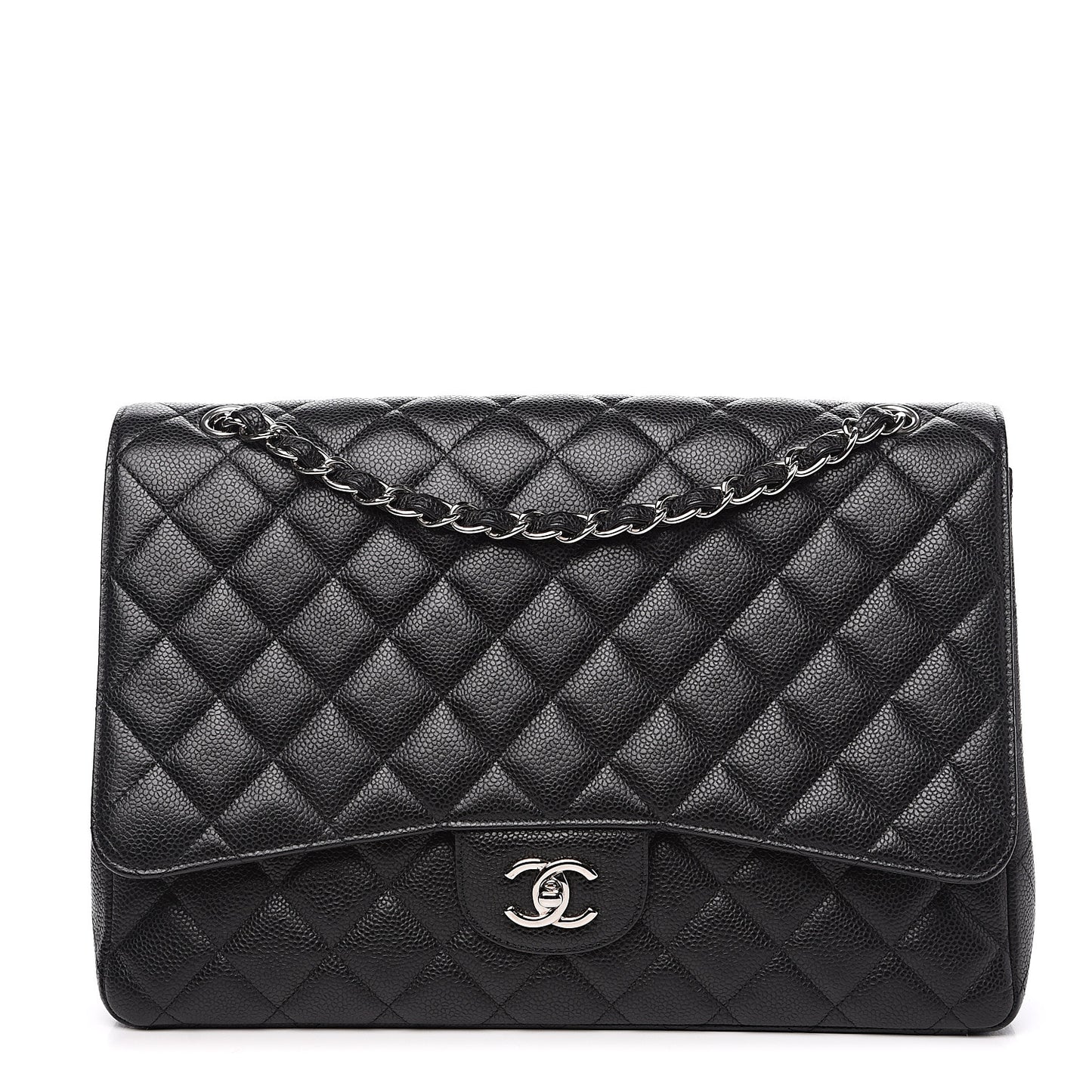 Caviar Quilted Maxi Single Flap Black