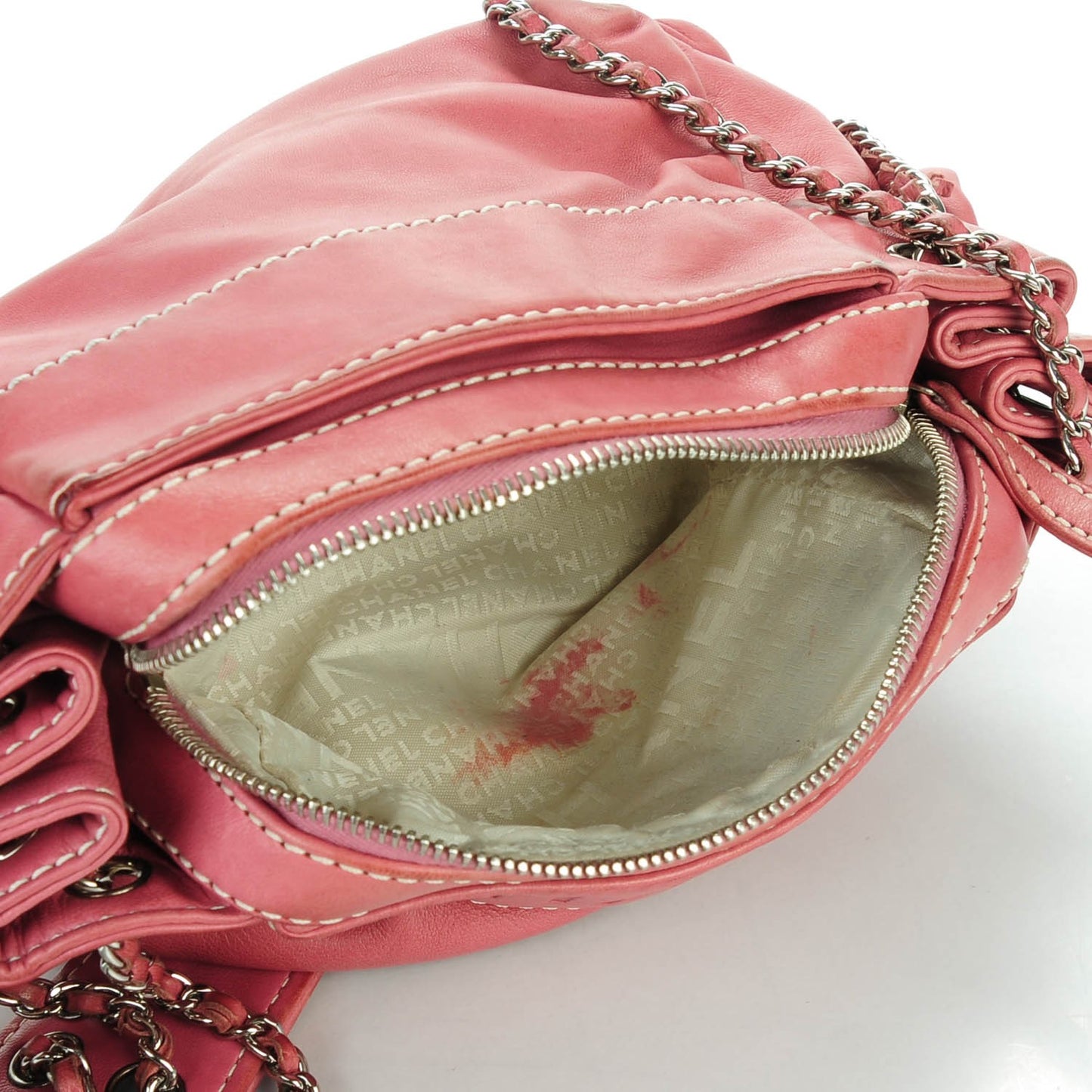 Lambskin Lax Accordion Hobo Pink