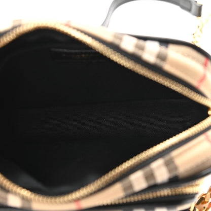 Burberry Calfskin Vintage Check Camera Bag Archive Beige 5 of 12