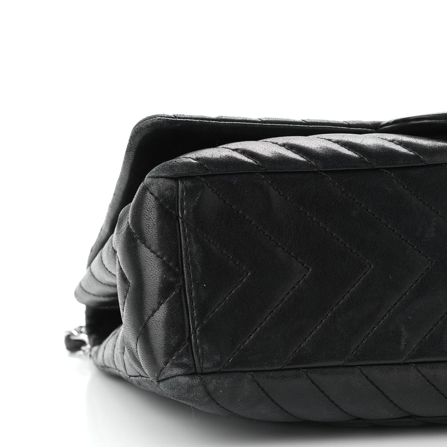 Lambskin Chevron Quilted Maxi Single Flap Black