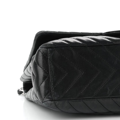 Chanel Lambskin Chevron Quilted Maxi Single Flap Black 8 of 13