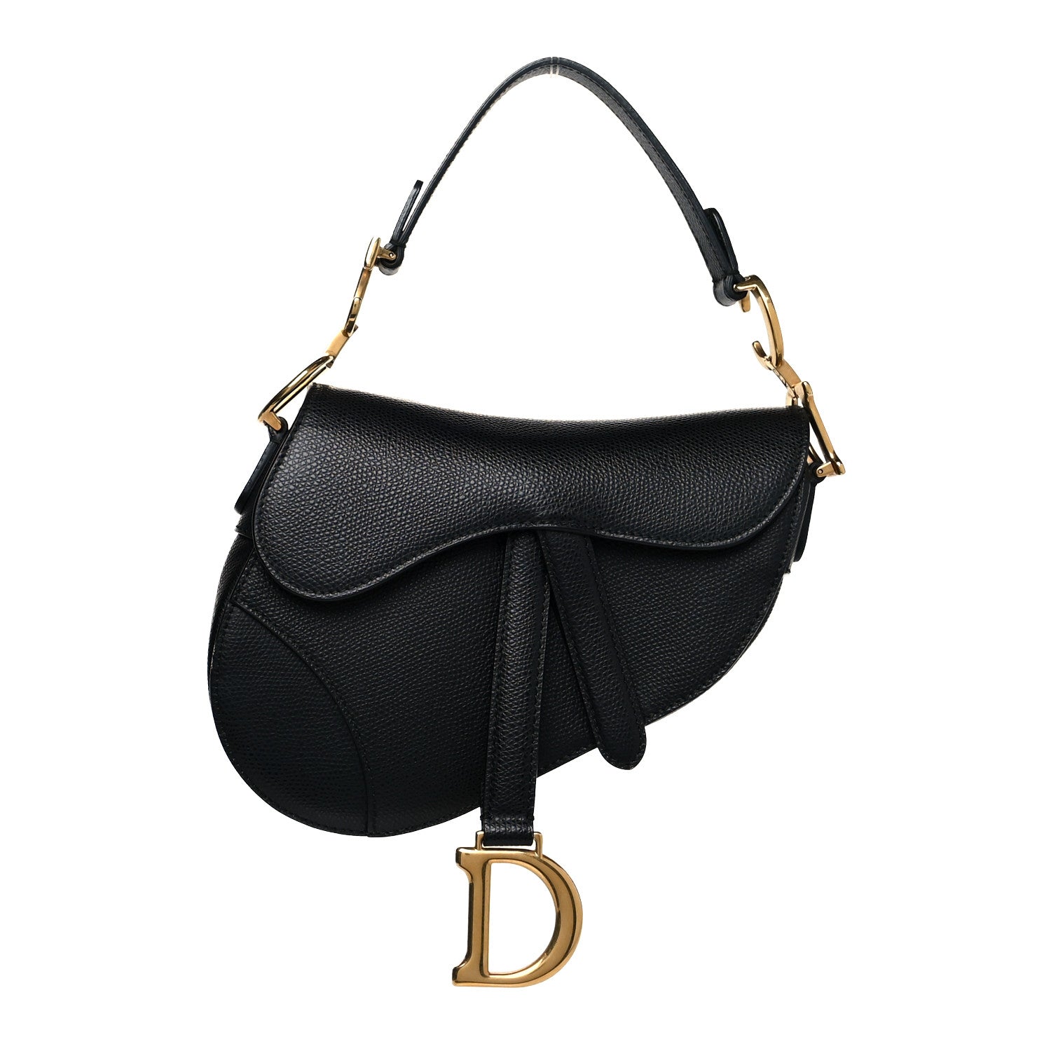 Christian Dior Grained Calfskin Mini Saddle Bag Black 1 of 11