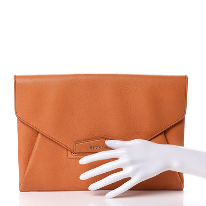Givenchy Sugar Goatskin Medium Antigona Envelope Clutch Orange 2 of 13