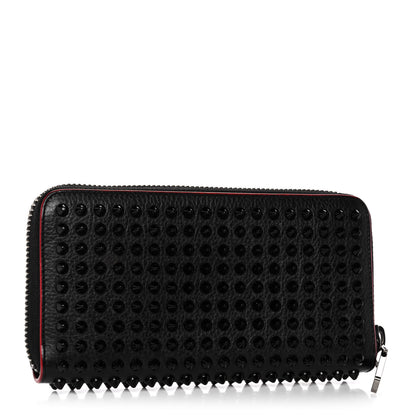 Christian Louboutin Calfskin Panettone Spiked Zip Around Wallet Black 3 of 13