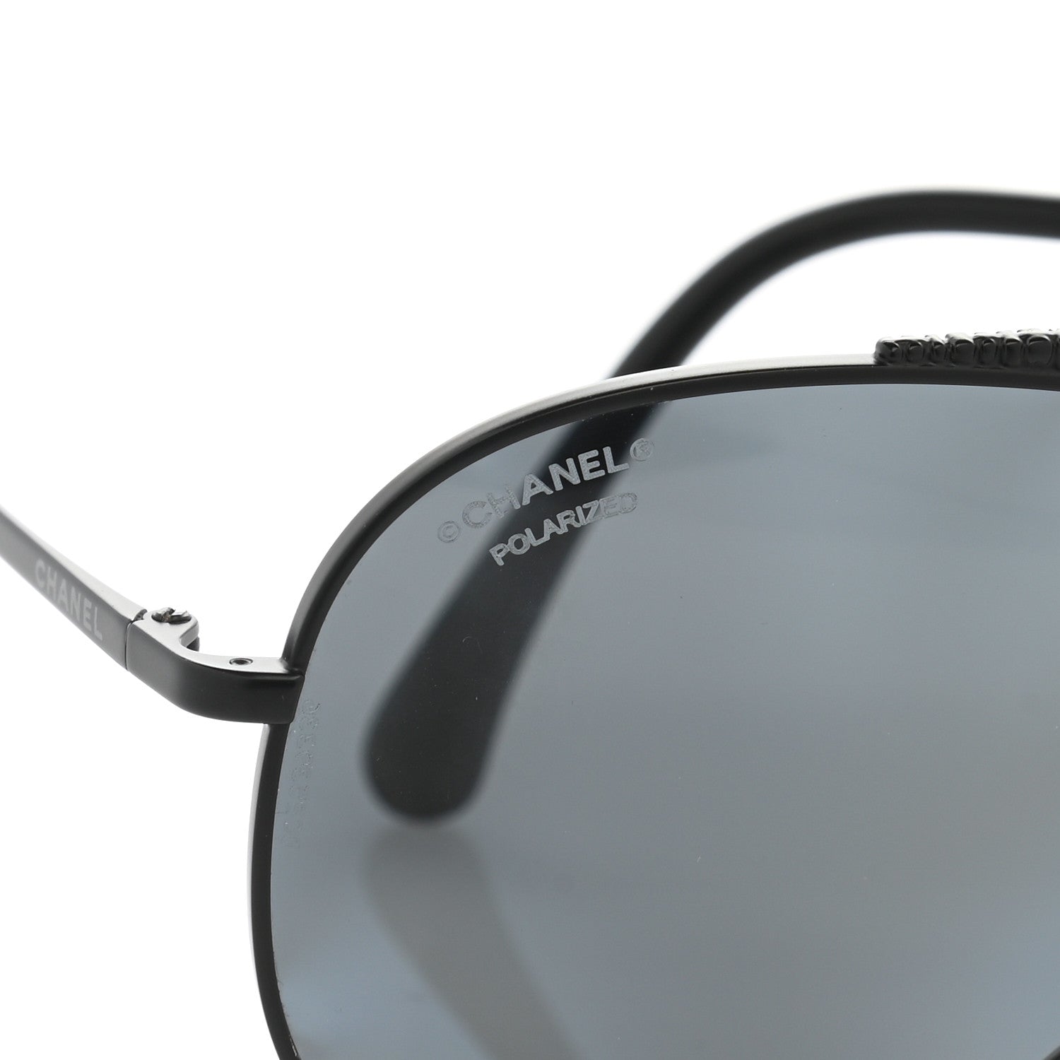 Chanel Metal Polarized Pilot Aviator Sunglasses 4231 Black 7 of 8