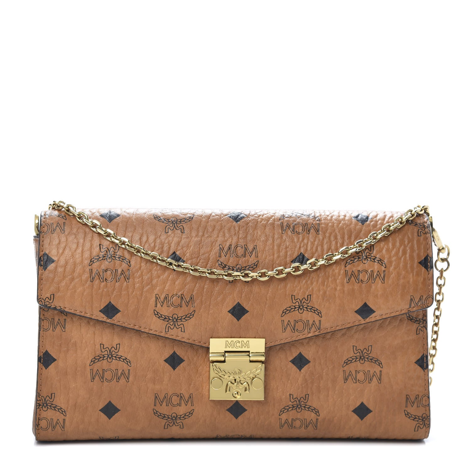 MCM Visetos Millie Wallet On Chain Cognac 1 of 10