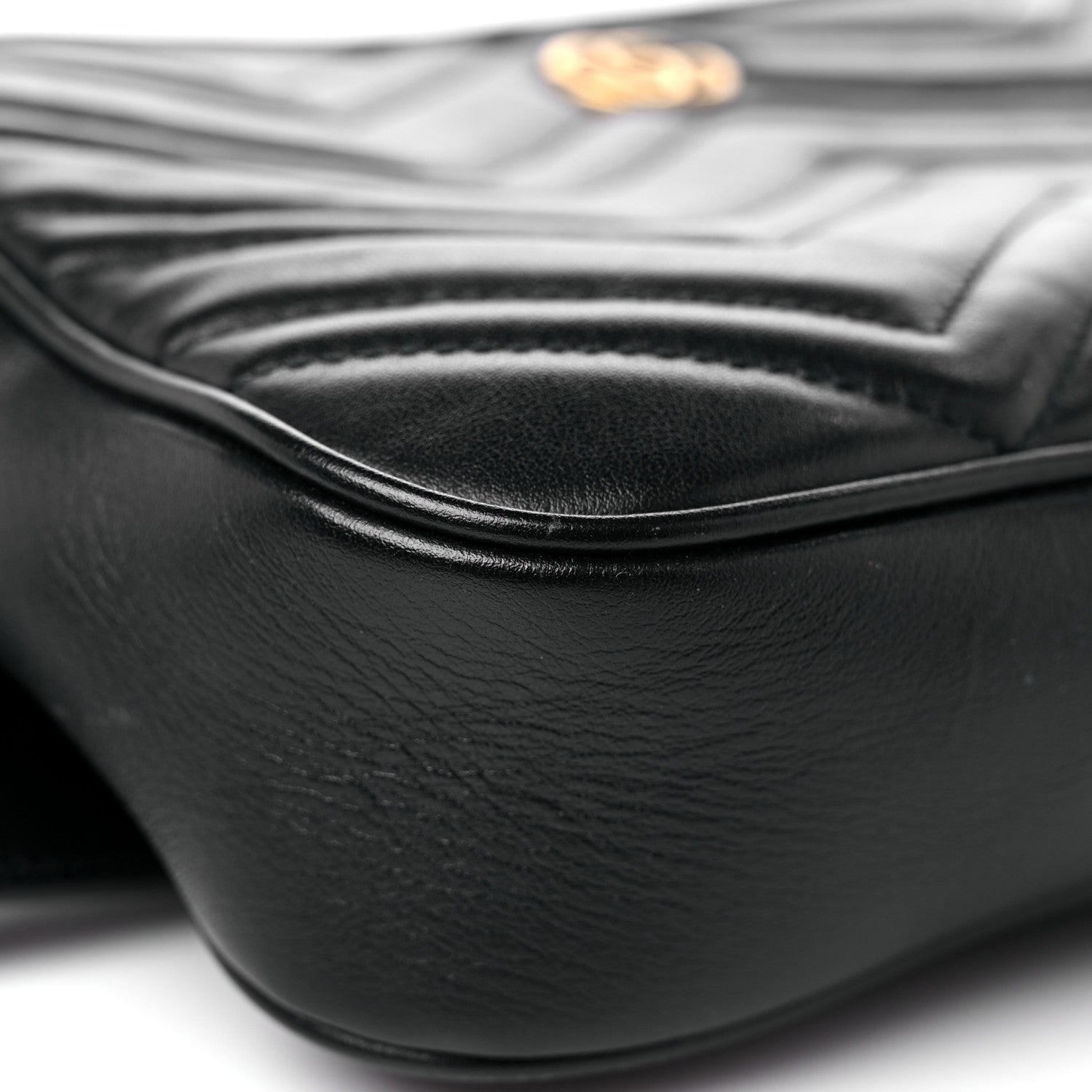 Gucci Calfskin Matelasse Mens GG Marmont Belt Bag 80 32 Black 8 of 18