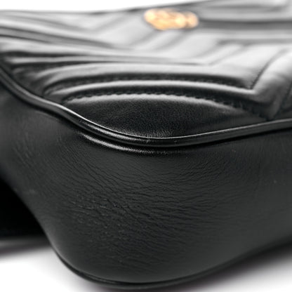 Gucci Calfskin Matelasse Mens GG Marmont Belt Bag 80 32 Black 8 of 18