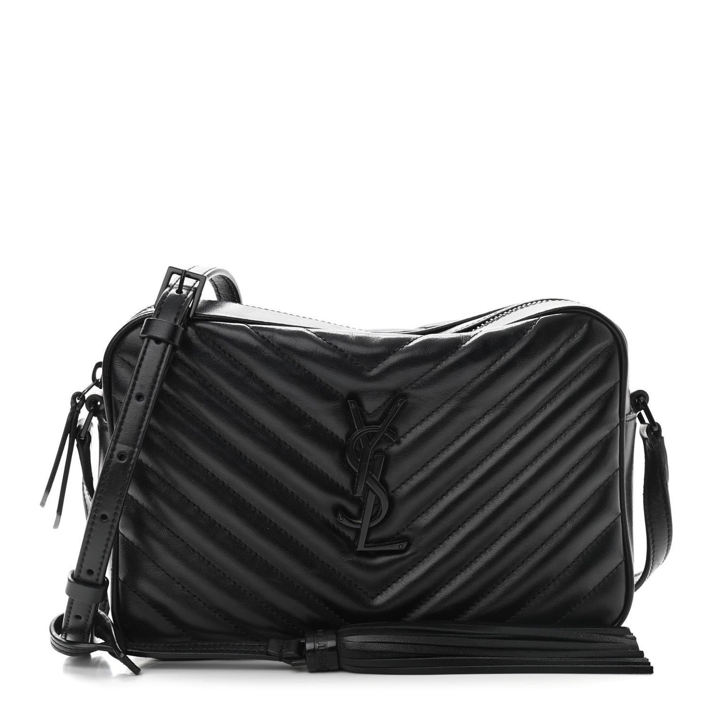 Calfskin Matelasse Monogram Lou Camera Bag Black