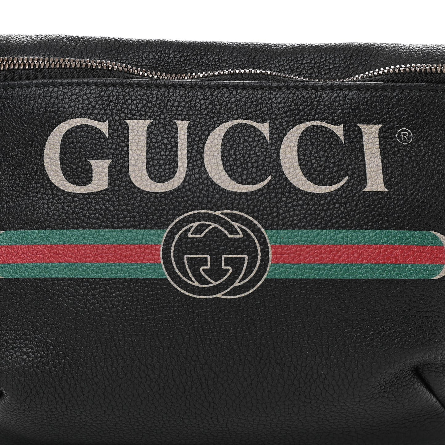 Grained Calfskin Logo Belt Bag Black