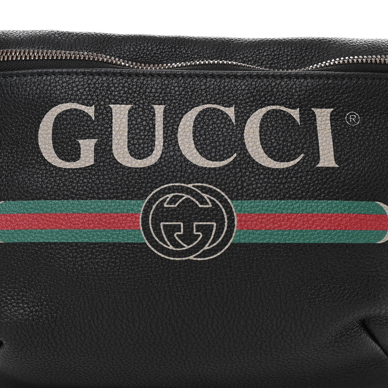 Gucci Grained Calfskin Logo Belt Bag Black 8 of 10