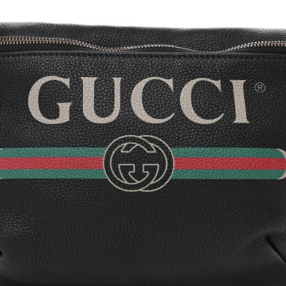 Gucci Grained Calfskin Logo Belt Bag Black 8 of 10