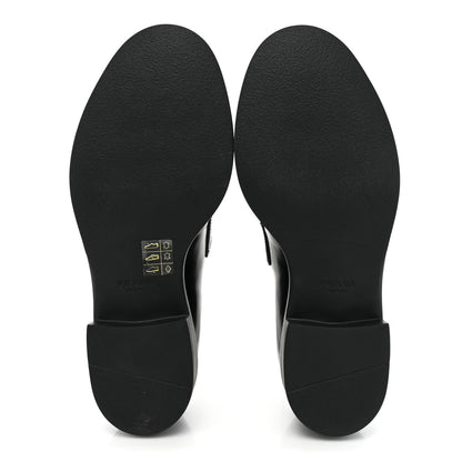 Prada Spazzolato Metal Triangle Logo 50mm Loafers 38 Black 5 of 12
