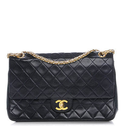 Chanel Lambskin Medium Mademoiselle Chain Double Flap Navy 1 of 7