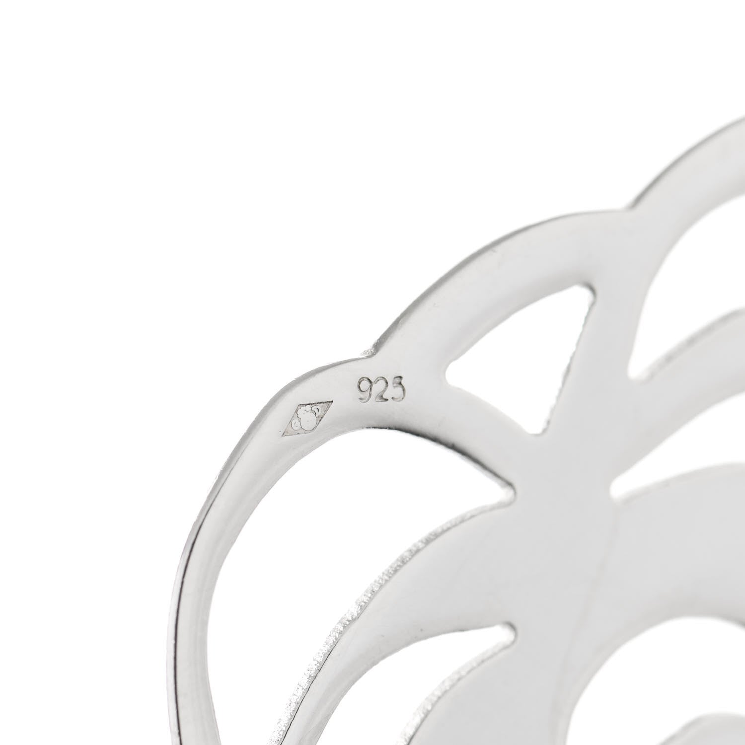Chanel Sterling Silver Camellia Clip On Earrings 4 of 8