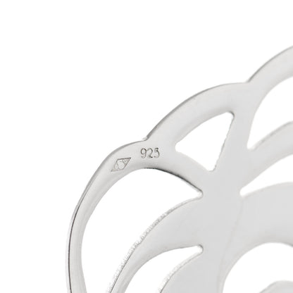 Chanel Sterling Silver Camellia Clip On Earrings 4 of 8