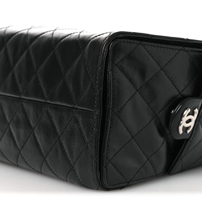 Chanel Shiny Crumpled Calfskin Quilted Small Chanel 25 Handbag Black 10 of 12