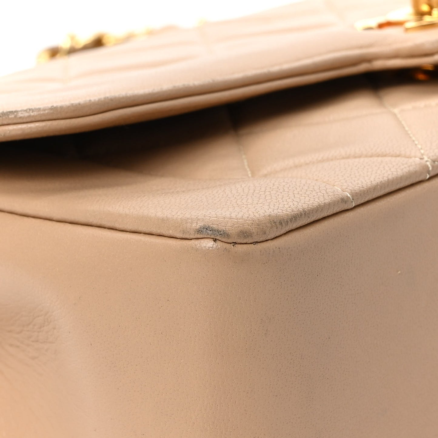 Lambskin Quilted Small Single Flap Beige