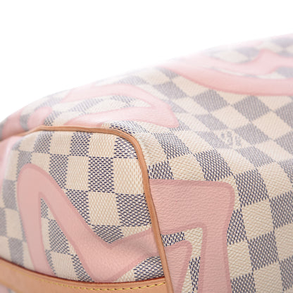Louis Vuitton Damier Azur Tahitienne Speedy Bandouliere 30 Rose Ballerine 18 of 26