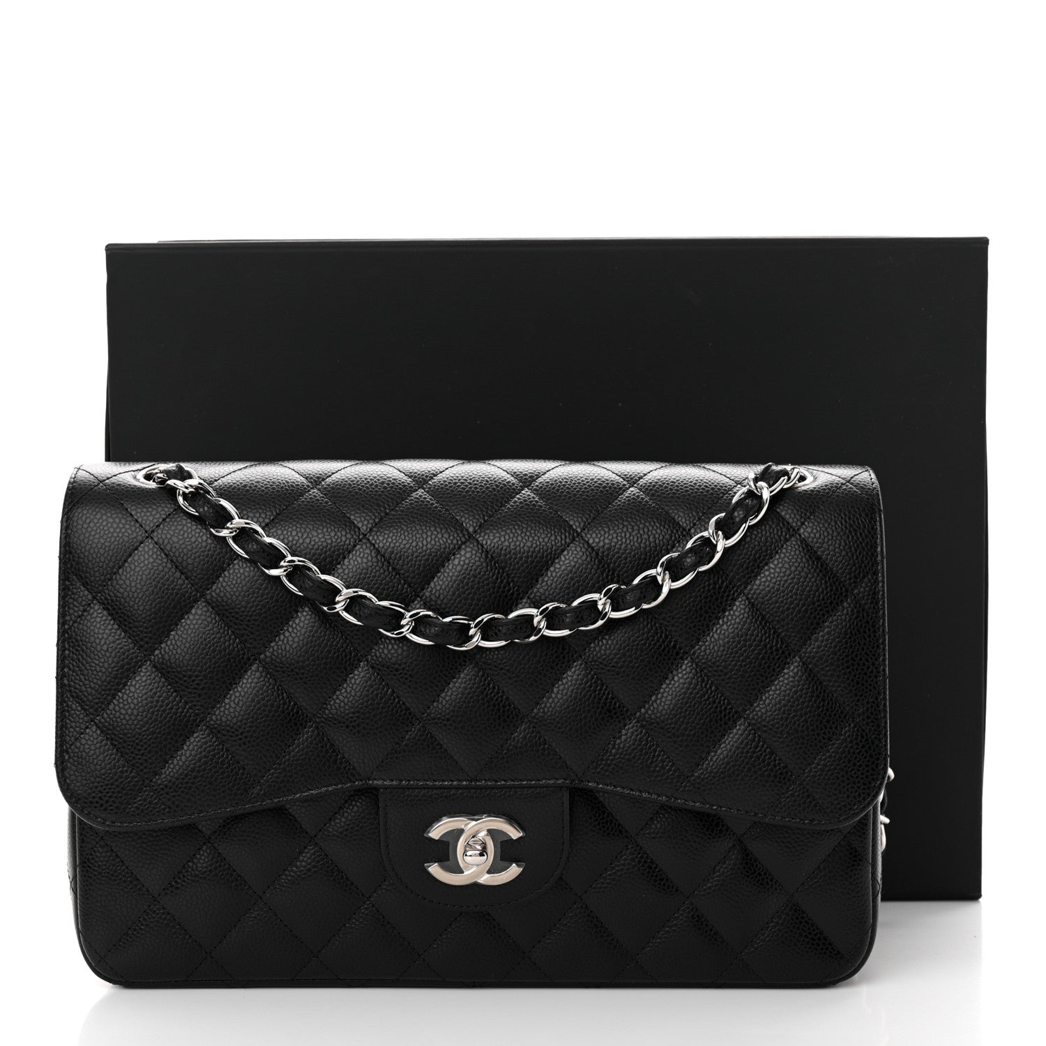 Chanel Caviar Quilted Jumbo Double Flap Black 12 of 12
