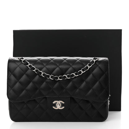 Chanel Caviar Quilted Jumbo Double Flap Black 12 of 12