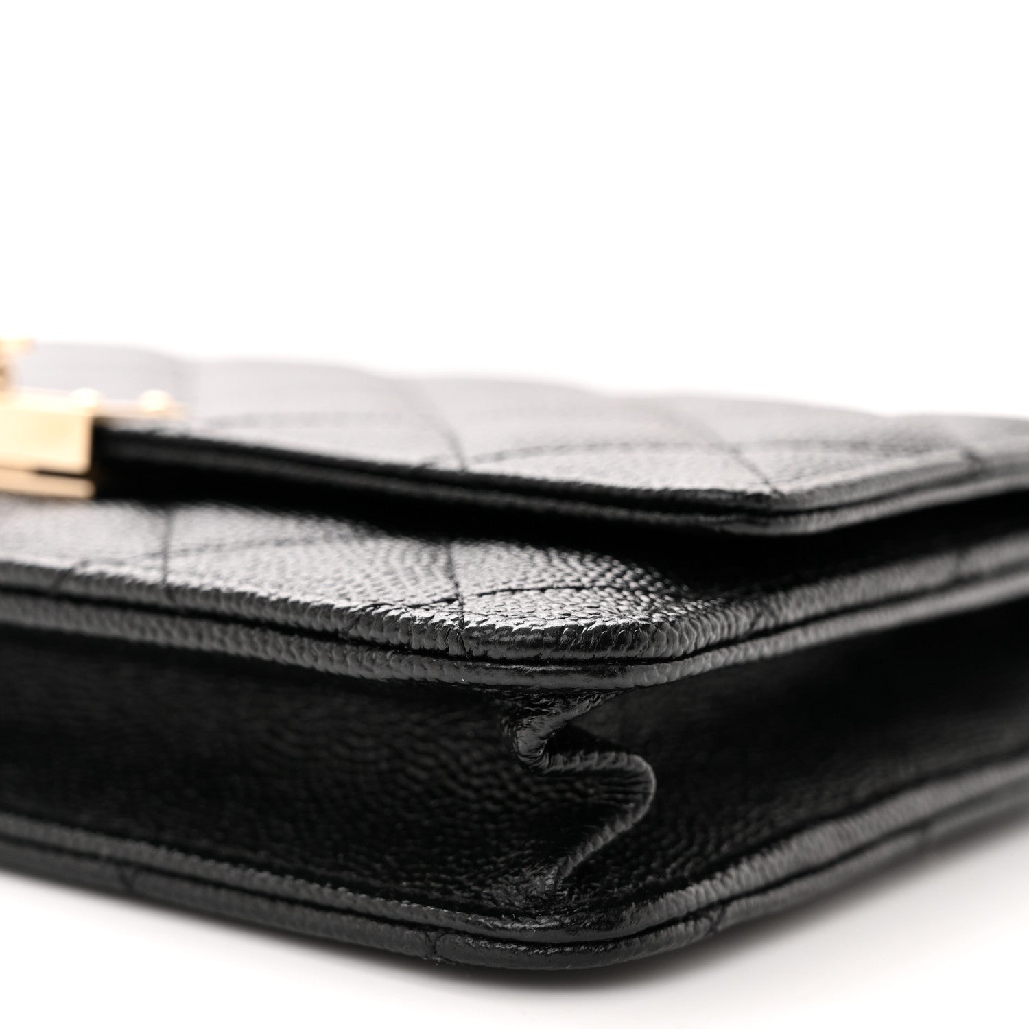 Chanel Caviar Quilted Golden Class Wallet On Chain WOC Black 11 of 12