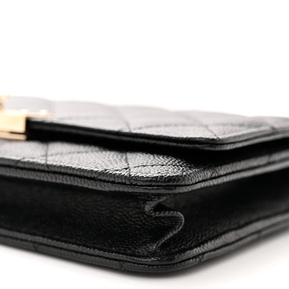Chanel Caviar Quilted Golden Class Wallet On Chain WOC Black 11 of 12