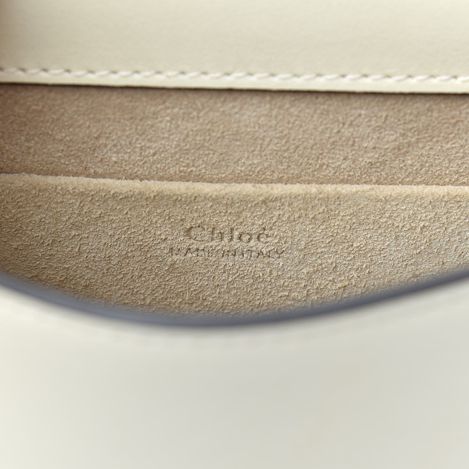 Chloe Calfskin Suede Small Nile Bracelet Bag Off White 6 of 8