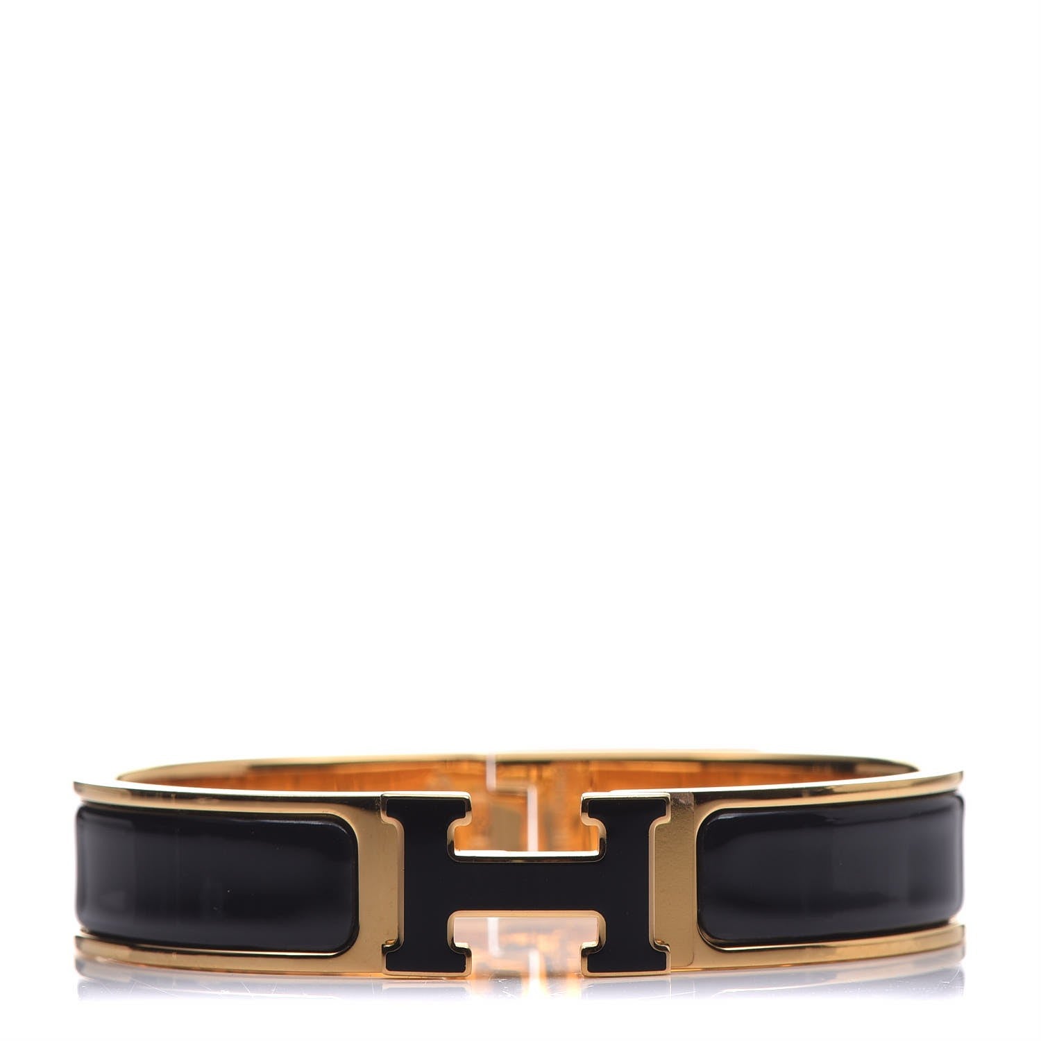 Hermes Enamel Narrow Clic Clac H Bracelet PM Black 1 of 6