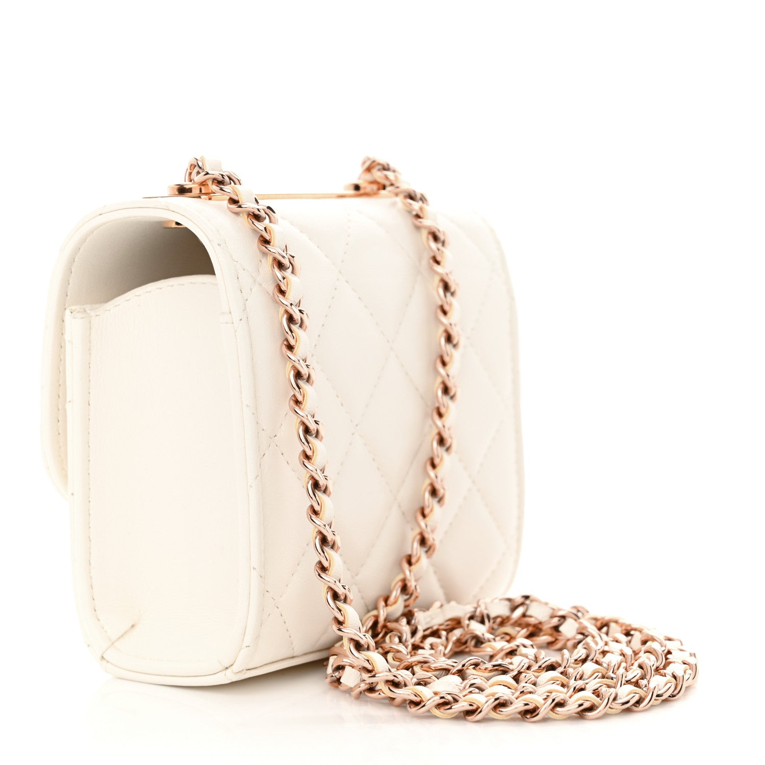 Chanel Lambskin Quilted Mini Trendy CC Clutch With Chain Ecru 3 of 11
