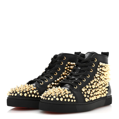 Christian Louboutin Calfskin Louis Spikes Flat Mens Sneakers 42.5 Black 4 of 11