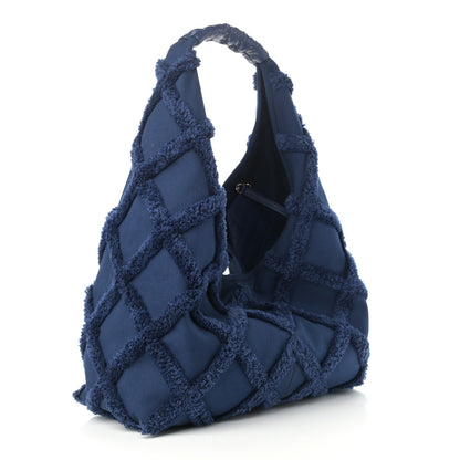 Chanel Cotton Canvas Large CC Embrace Hobo Navy 4 of 11